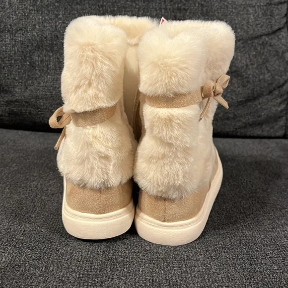 NWT Rose Gold Cuffed Faux Boots